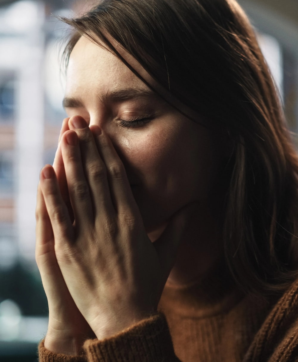 Woman grieving